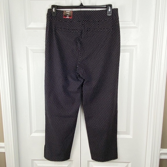 Square Black and White Hook & Bar Polka Dot Ankle Pant Size 14 Career Work - Picture 2 of 10
